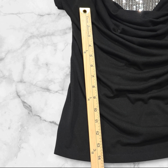 Venus Black & Sequin Women's Top Blouse Shirt Size Medium (M) C53 - Picture 8 of 10